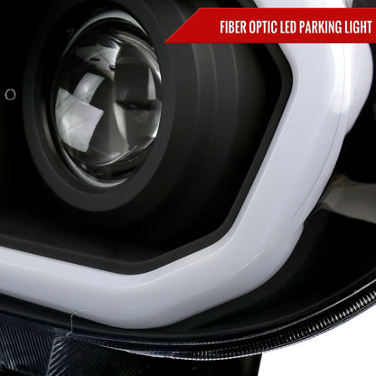2007-2013 Toyota Tundra/2008-2017 Sequoia Retro Style LED Tube Projector Headlights with LED Turn Signals (Matte Black Housing/Clear Lens)
