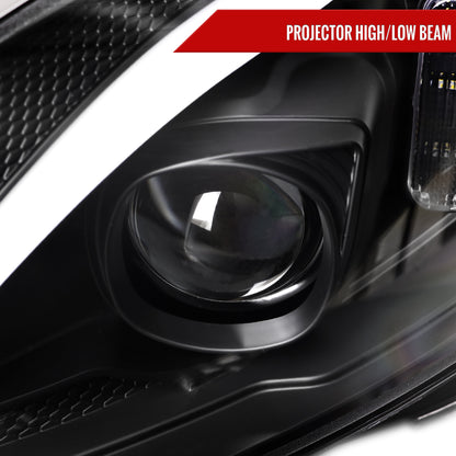2015-2018 Mercedes-Benz C-Class W205 Switchback Sequential Turn Signal Projector Headlights (Matte Black Housing/Clear Lens)