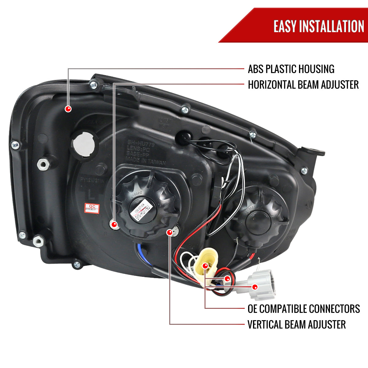 2004-2005 Subaru Impreza WRX/STI Outback Dual Halo Projector Headlights (Glossy Black Housing/Smoked Lens)