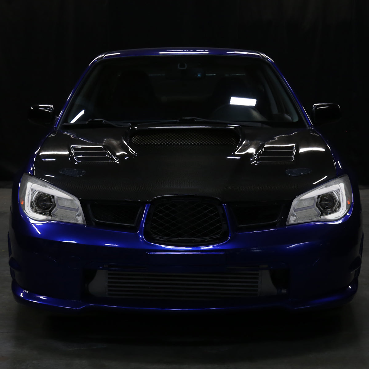 2006-2007 Subaru Impreza WRX STI LED Bar Sequential Turn Signal Projector Headlights (Chrome Housing/Clear Lens)