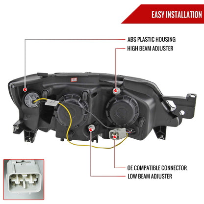 2008-2014 Subaru Impreza WRX / 2008-2011 Outback Sport LED Bar Projector Headlights (Matte Black Housing/Clear Lens)