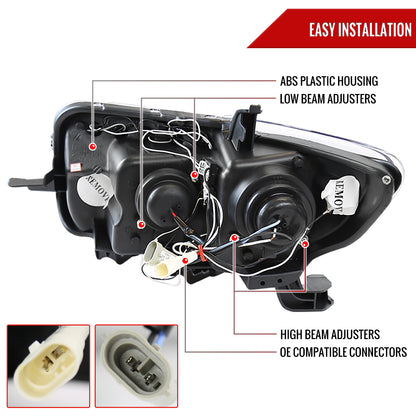2008-2010 Scion xB Single Halo Projector Headlights (Matte Black Housing/Clear Lens)