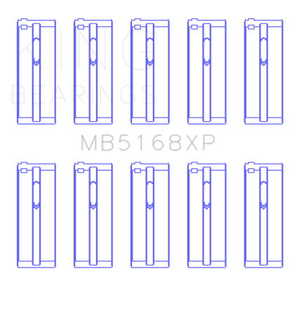 King Engine Bearings Honda H22 50mm Journal Crankshaft Main Bearing Set - Size STDX