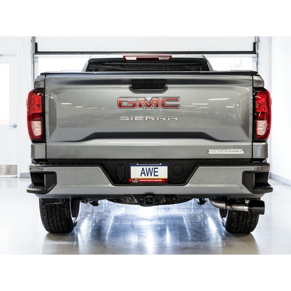 AWE Tuning 4th Gen GM 1500 5.3L 0FG Catback Dual Side Exit (Flat Bumper) - Diamond Tips