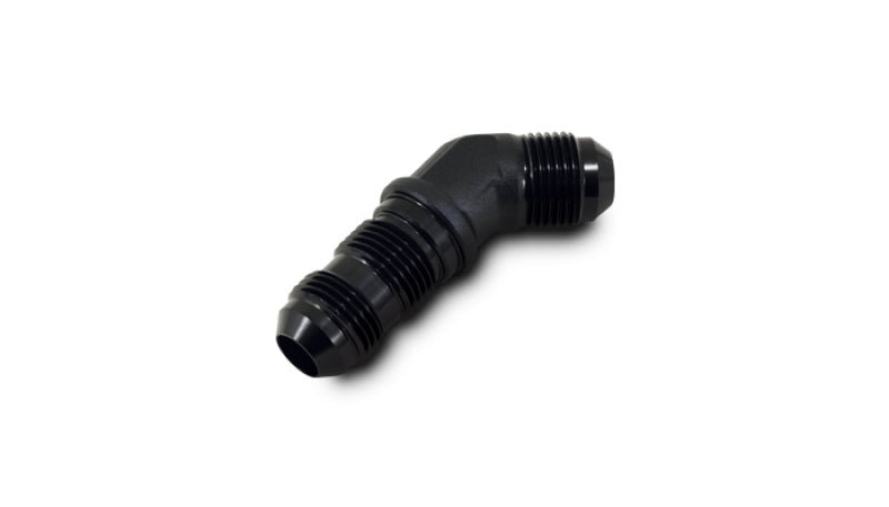 Vibrant -3AN Bulkhead Adapter 45 Degree Elbow Fitting - Anodized Black Only