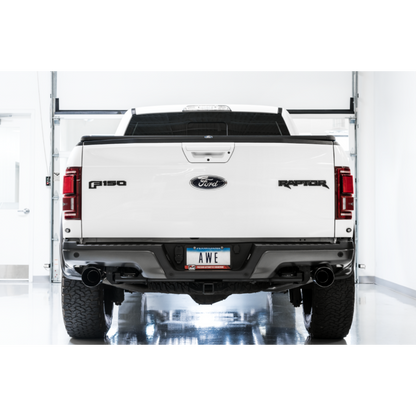 AWE Tuning 2017+ Ford Raptor 0 FG Performance Exhaust System - w/ Diamond Black Tips