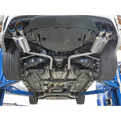 aFe Takeda 16-17 Lexus RC 200T 2.0L (t) 2in. SS Axle-Back Exhaust System w/Polished Blue Tips
