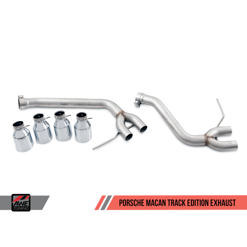AWE Tuning Porsche Macan Track Edition Exhaust System - Chrome Silver 102mm Tips