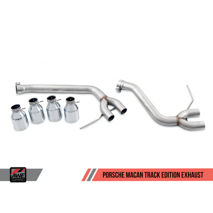 AWE Tuning Porsche Macan Track Edition Exhaust System - Chrome Silver 102mm Tips