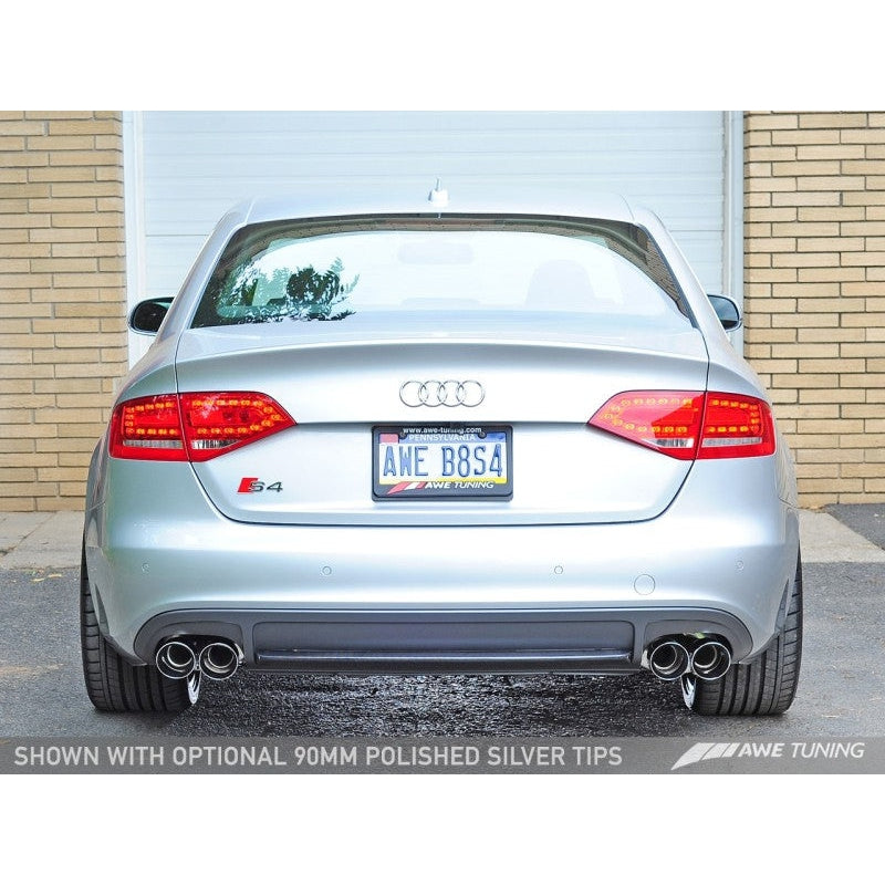 AWE Tuning Audi B8.5 S4 3.0T Track Edition Exhaust - Chrome Silver Tips (102mm)