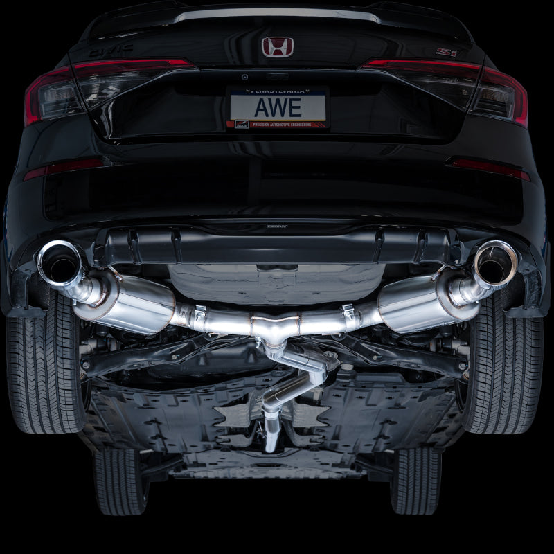 AWE Tuning 2022+ Honda Civic Si FE1 FWD Touring Edition Catback Exhaust - Dual Chrome Silver Tips