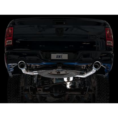 AWE Tuning 09-18 RAM 1500 5.7L (w/Cutouts) 0FG Dual Rear Exit Cat-Back Exhaust - Chrome Silver Tips