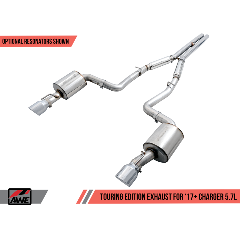 AWE Tuning 2017+ Dodge Charger 5.7L Track Edition Exhaust - Chrome Silver Tips