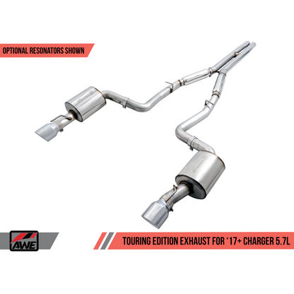 AWE Tuning 2017+ Dodge Charger 5.7L Touring Edition Exhaust - Non-Resonated - Chrome Silver Tips