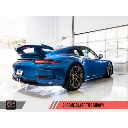 AWE Tuning Porsche 991 GT3 / RS SwitchPath Exhaust - Chrome Silver Tips