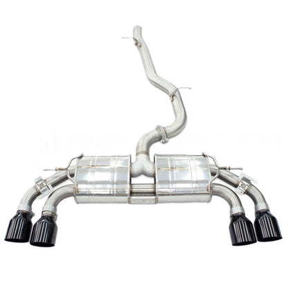 Invidia 2022+ Volkswagen Golf R MK8 76mm R400 Valved Cat Back Exhaust Straight Cut Black Tips