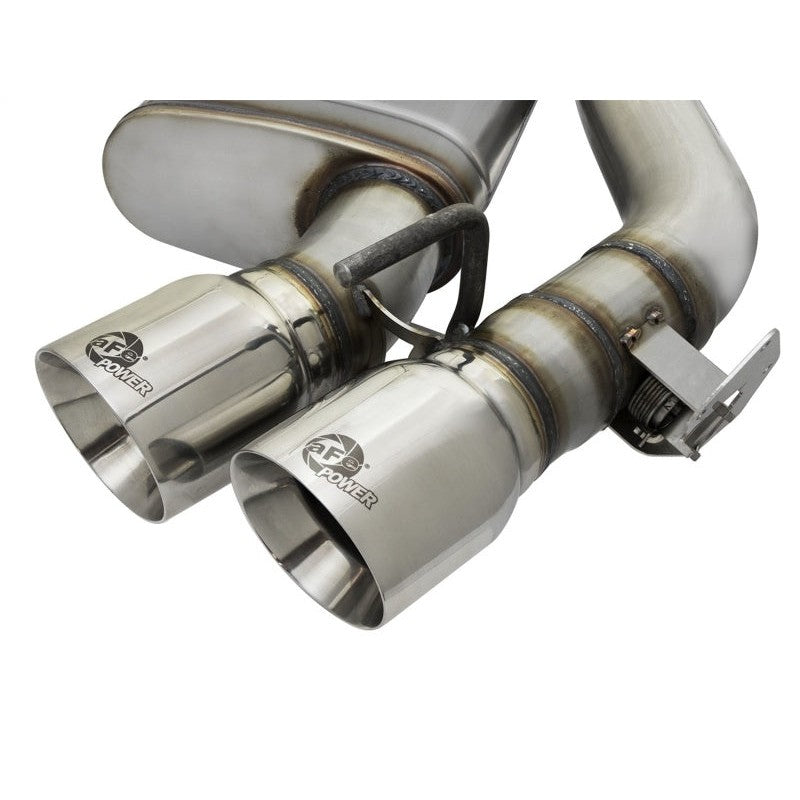 aFe MACHForce XP 3in 304 SS Axle-Back Dual Exhaust (NPP) w/ Polished Tips 16-17 Camro SS V8-6.2L