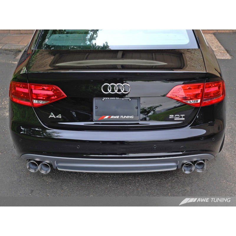 AWE Tuning Audi B8 A4 Touring Edition Exhaust - Quad Tip Polished Silver Tips - Does Not Fit Cabrio