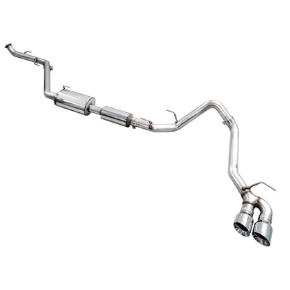AWE Tuning 0FG Exhaust w/Dual Chrome Silver Tips for 2024+ 4th Gen Toyota Tacoma