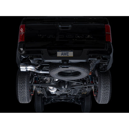 AWE Tuning 0FG Exhaust w/Dual Chrome Silver Tips for 2024+ 4th Gen Toyota Tacoma