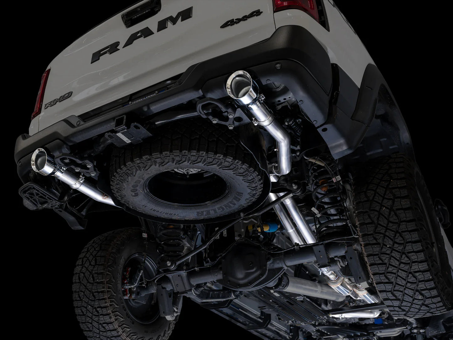 AWE Tuning 0FG Dual Rear Exit Catback Exhaust w/Chrome Silver Tips for 2025+ RAM 1500 RHO