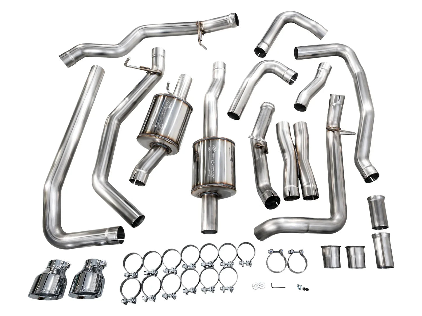 AWE Tuning 0FG Dual Rear Exit Catback Exhaust w/Chrome Silver Tips for 2025+ RAM 1500 RHO