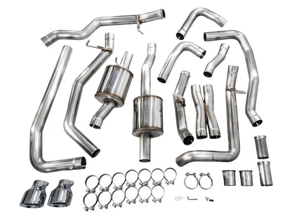 AWE Tuning 0FG Dual Rear Exit Catback Exhaust w/Chrome Silver Tips for 2025+ RAM 1500 RHO