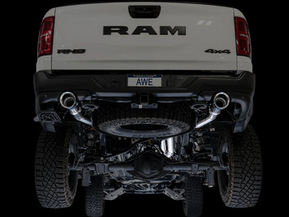 AWE Tuning 0FG Dual Rear Exit Catback Exhaust w/Chrome Silver Tips for 2025+ RAM 1500 RHO