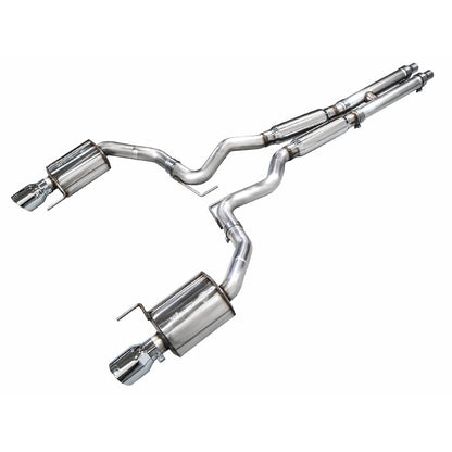 AWE Tuning Touring Catback Exhaust w/ Dual Chrome Silver Tips - 2024 Ford Mustang GT Fastback S650 RWD