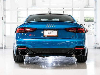AWE Tuning Non-Resonated Track Edition Exhaust w/RS-Style Diamond Black Tips for 2020+ Audi B9.5 RS5 Sportback