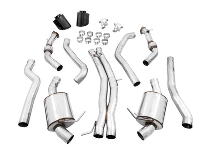 AWE Tuning Non-Resonated Touring Edition Exhaust w/RS-Style Diamond Black Tips for 2020+ Audi B9.5 RS5 Coupe