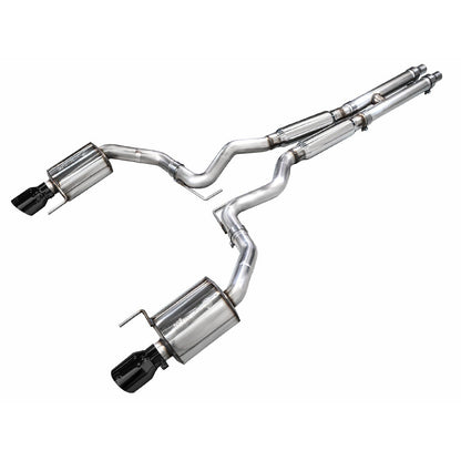 AWE Tuning Catback Exhaust w/ Dual Diamond Black Tips - 2024 Ford Mustang GT Fastback S650 RWD