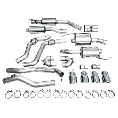 AWE Tuning Touring Edition Exhaust w/ Chrome Silver Tips - 2020+ Ford Explorer ST