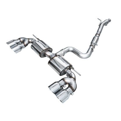 AWE Tuning Touring Edition Quad Exhaust w/Chrome Silver Tips for 2022+ Volkswagen MK8 Golf R