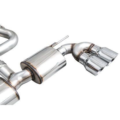 AWE Tuning Touring Edition Quad Exhaust w/Chrome Silver Tips for 2022+ Volkswagen MK8 Golf R