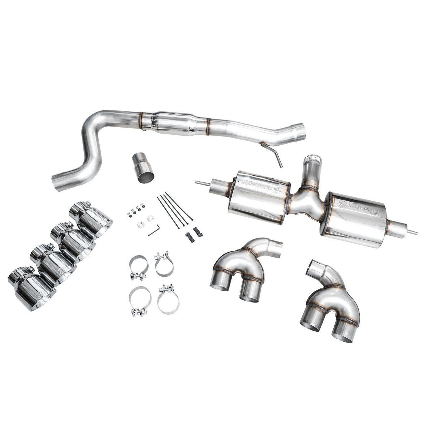 AWE Tuning Touring Edition Quad Exhaust w/Chrome Silver Tips for 2022+ Volkswagen MK8 Golf R