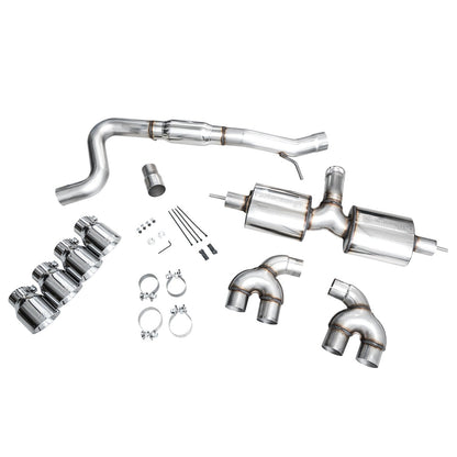 AWE Tuning Touring Edition Quad Exhaust w/Chrome Silver Tips for 2022+ Volkswagen MK8 Golf R
