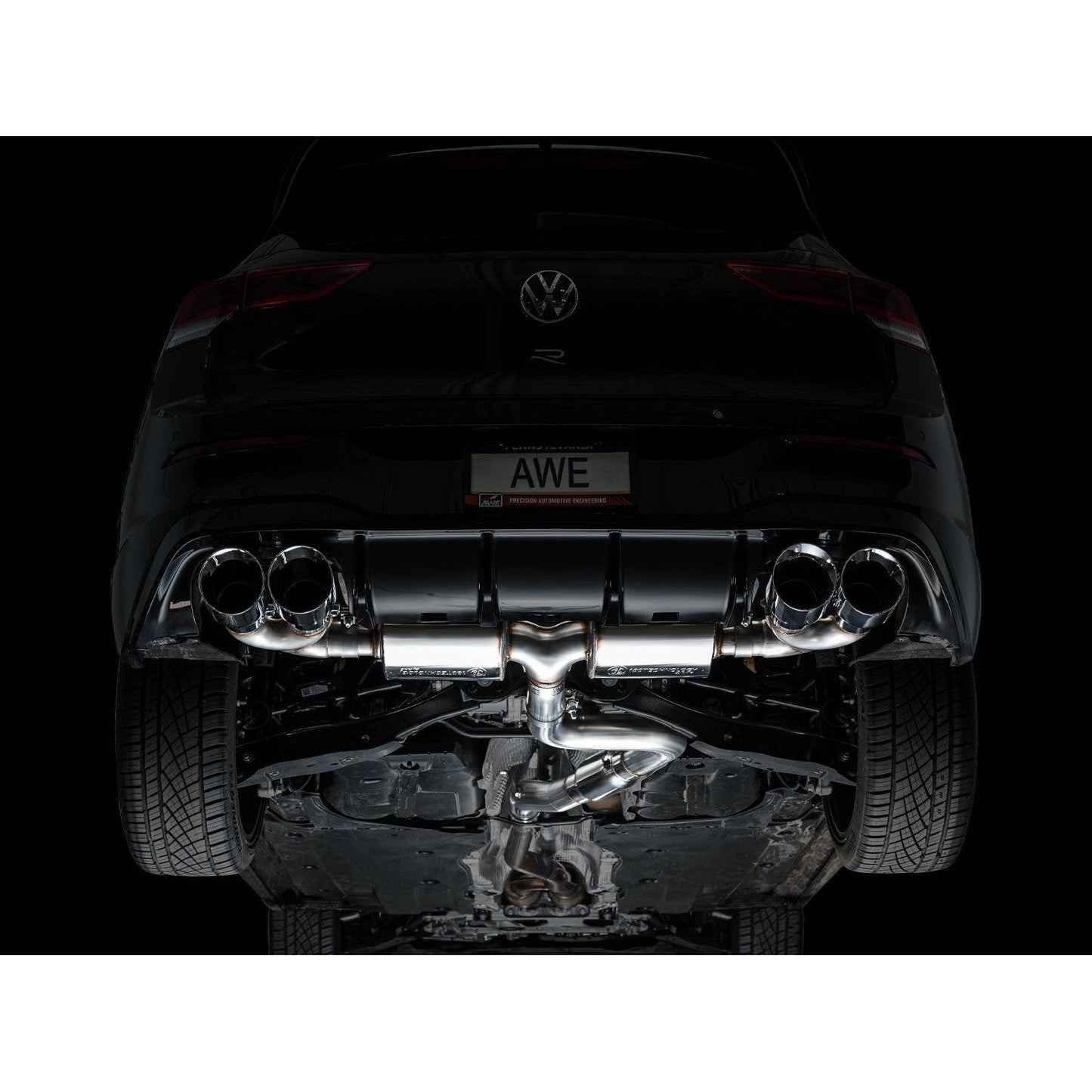 AWE Tuning Touring Edition Quad Exhaust w/Chrome Silver Tips for 2022+ Volkswagen MK8 Golf R