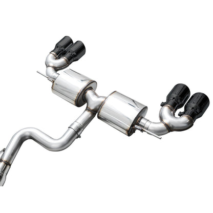 AWE Tuning Touring Edition Quad Exhaust w/Diamond Black Tips for 2022+ Volkswagen MK8 Golf R