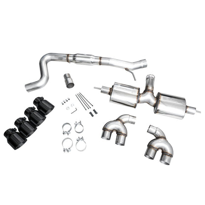 AWE Tuning Touring Edition Quad Exhaust w/Diamond Black Tips for 2022+ Volkswagen MK8 Golf R