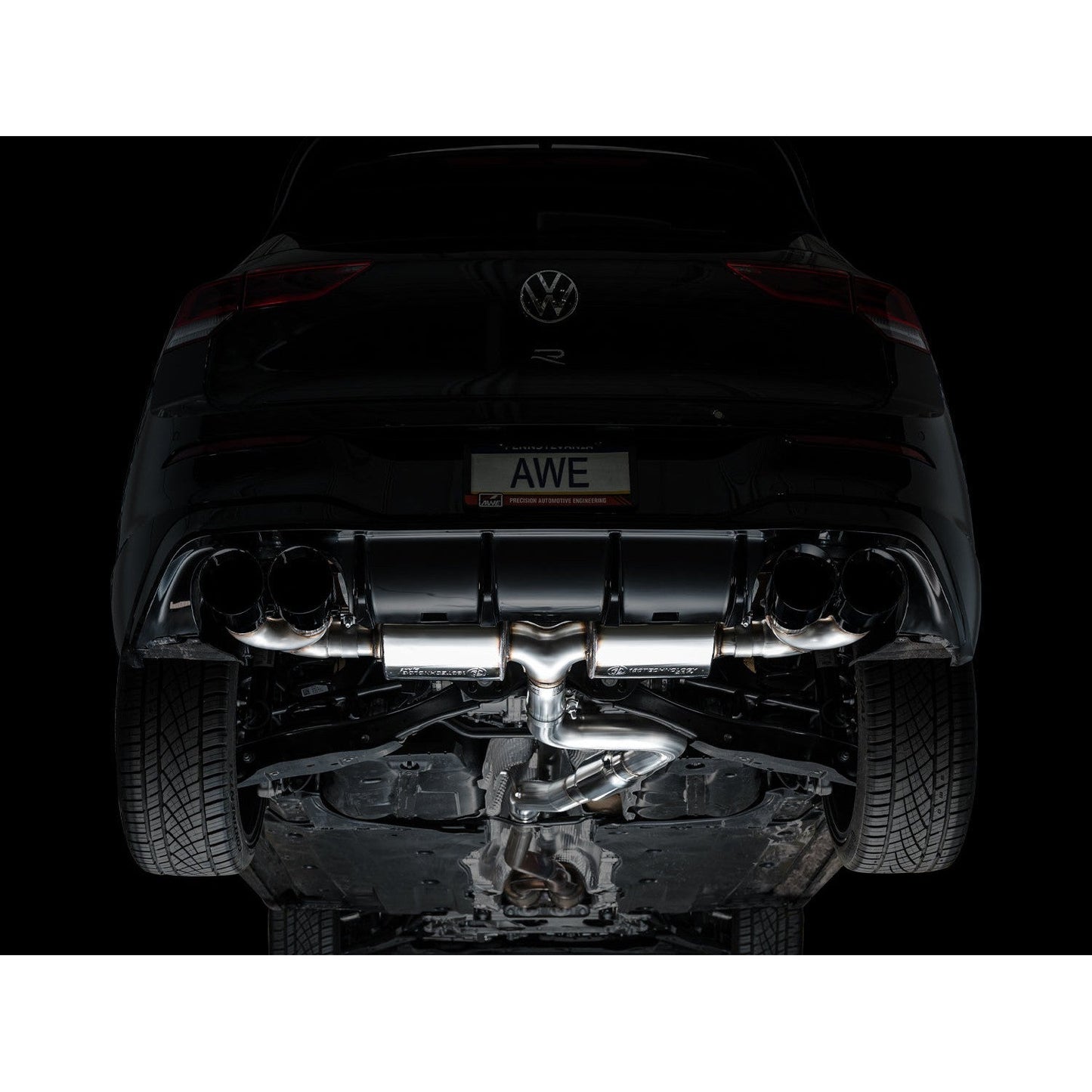AWE Tuning Touring Edition Quad Exhaust w/Diamond Black Tips for 2022+ Volkswagen MK8 Golf R
