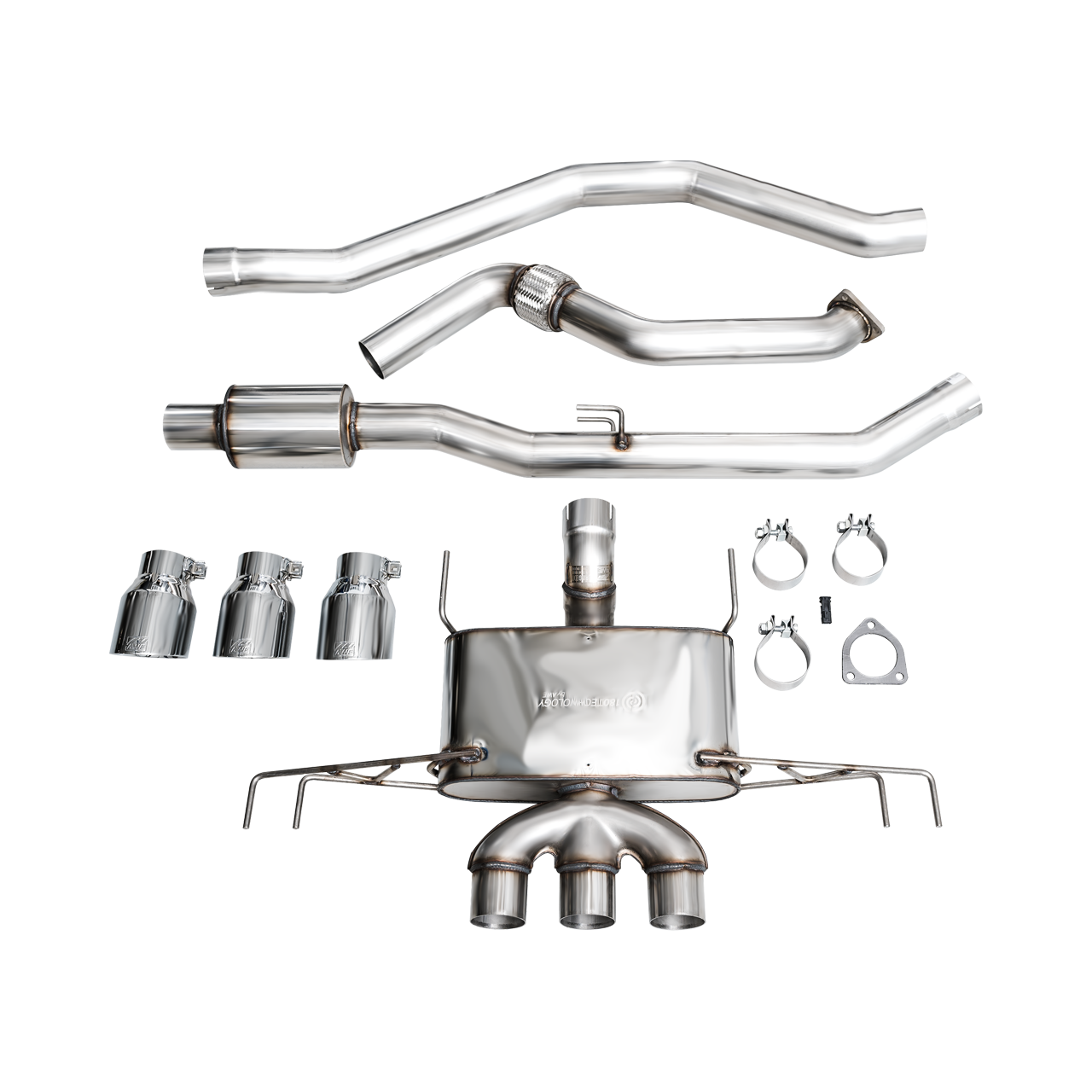 AWE Tuning Touring Edition Exhaust w/Triple Chrome Silver Tips for 2023+ Honda Civic Type R FL5