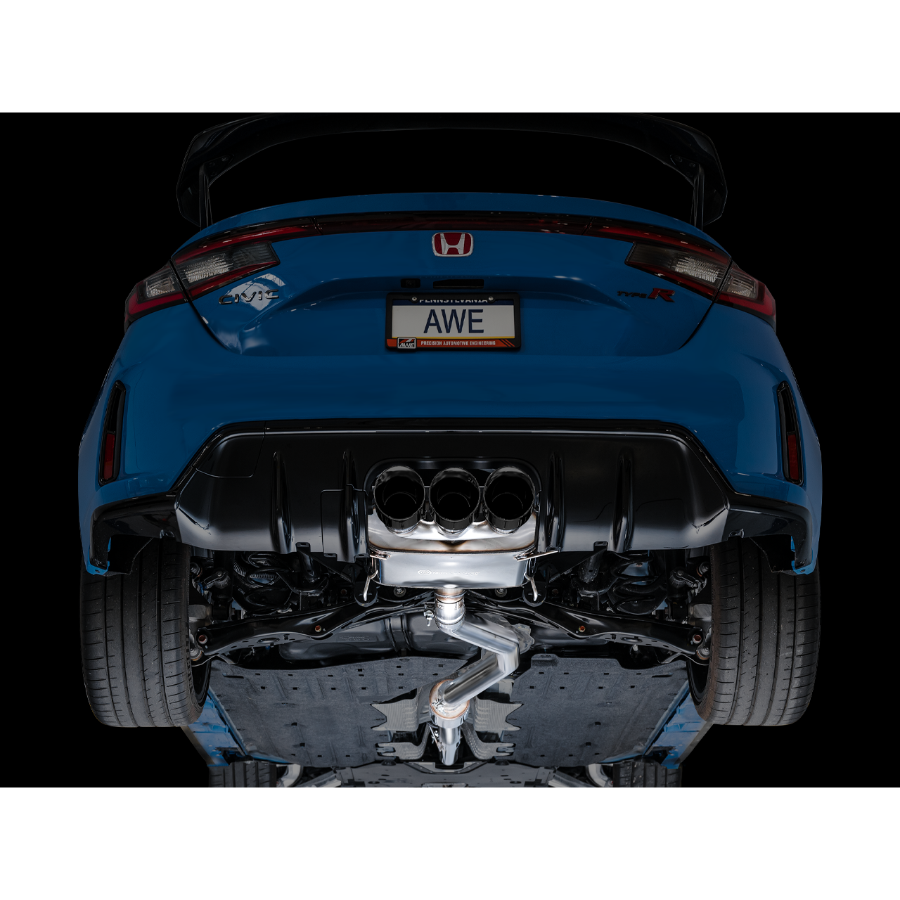 AWE Tuning Touring Edition Exhaust w/Triple Chrome Silver Tips for 2023+ Honda Civic Type R FL5