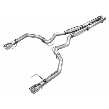 AWE Tuning Track Edition Catback Exhaust w/ Dual Chrome Silver Tips - 2024 Ford Mustang GT Fastback S650 RWD