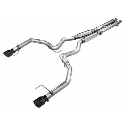 AWE Tuning Track Edition Catback Exhaust w/ Dual Diamond Black Tips - 2024 Ford Mustang GT Fastback S650 RWD