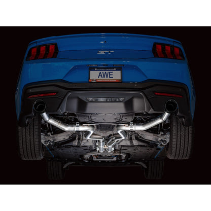 AWE Tuning Track Edition Catback Exhaust w/ Dual Diamond Black Tips - 2024 Ford Mustang GT Fastback S650 RWD