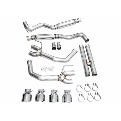 AWE Tuning Track Edition Catback Exhaust w/Quad Chrome Silver Tips for 2024 Ford Mustang Dark Horse S650 RWD