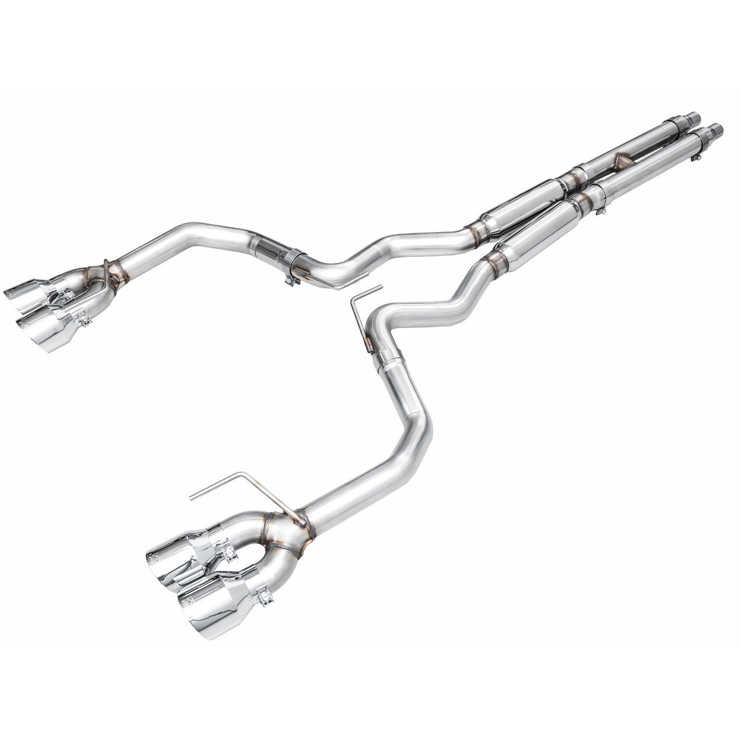 AWE Tuning Track Edition Catback Exhaust w/ Quad Chrome Silver Tips - 2024 Ford Mustang GT Fastback S650 RWD