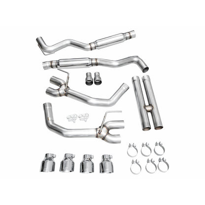 AWE Tuning Track Edition Catback Exhaust w/ Quad Chrome Silver Tips - 2024 Ford Mustang GT Fastback S650 RWD