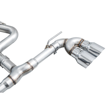 AWE Tuning Track Edition Quad Exhaust w/Chrome Silver Tips for 2022+ Volkswagen MK8 Golf R